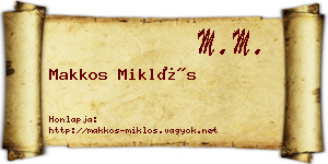 Makkos Miklós névjegykártya