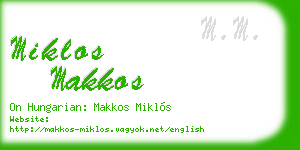 miklos makkos business card